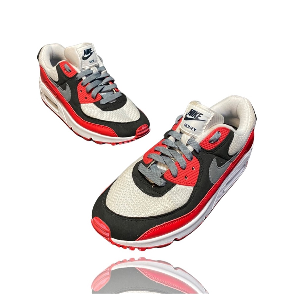 WMNS NIKE AIR MAX 90 ID(BRIT HENRY) RED-GRAY-WHITE SZ 8 [CT3622-991]Rare